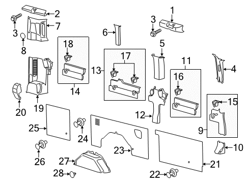 2019 Ford Transit-350 Interior Trim - Side Panel Side Shield Nut Diagram for -W705681-S300