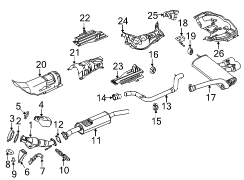 2014 Ford Focus Exhaust Components Heat Shield Diagram for BV6Z-9A032-A