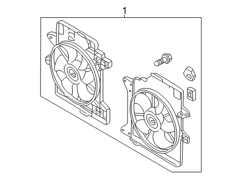 2007 Ford Escape Cooling System, Radiator, Water Pump, Cooling Fan Fan Assembly Diagram for 5L8Z-8C607-CB