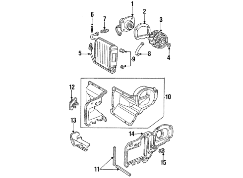 1986 Lincoln Continental A/C Evaporator & Heater Components Core Diagram for E9LY-18476-A