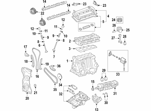 2015 Lincoln MKC Engine Parts, Mounts, Cylinder Head & Valves, Camshaft & Timing, Variable Valve Timing, Oil Pan, Oil Pump, Balance Shafts, Crankshaft & Bearings, Pistons, Rings & Bearings Camshaft Diagram for AG9Z-6250-C