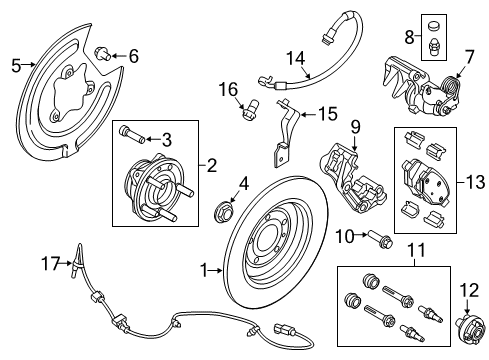 2013 Ford Edge Brake Components Front Pads Diagram for BT4Z-2001-B