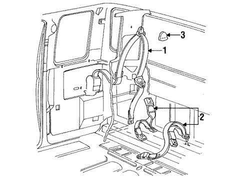 1995 Ford F-350 Rear Seat Belts Retractor Diagram for F4TZ-15611B08-G