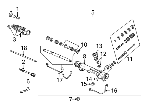 2003 Ford Mustang Steering Column & Wheel, Steering Gear & Linkage Gear Assembly Insulator Diagram for E5DZ-3F640-B