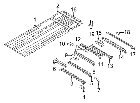 2014 Ford E-150 Rear Floor & Rails Crossmember Diagram for 8C2Z-39101C16-A