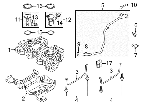 2018 Lincoln MKX Senders Tank Strap Diagram for F2GZ-9092-B