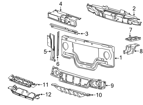 2005 Ford E-350 Club Wagon Radiator Support Side Shield Diagram for 4C2Z-8310-AA