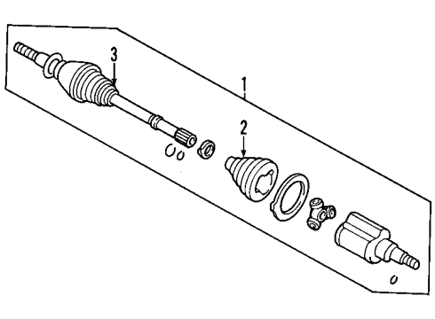 2004 Ford Escape Front Axle Shafts & Joints, Drive Axles Outer CV Joint Diagram for YL8Z-3B413-BA