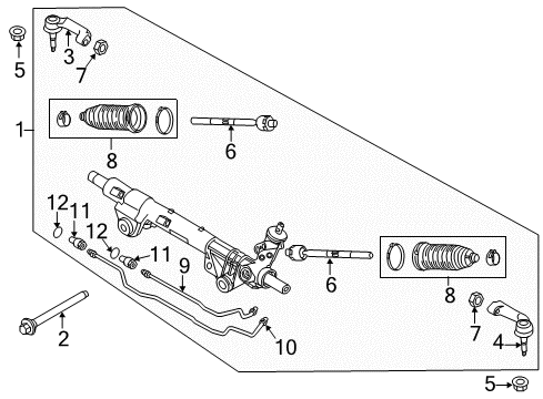 2011 Ford F-150 Steering Column & Wheel, Steering Gear & Linkage Inner Tie Rod Diagram for 9L3Z-3280-A