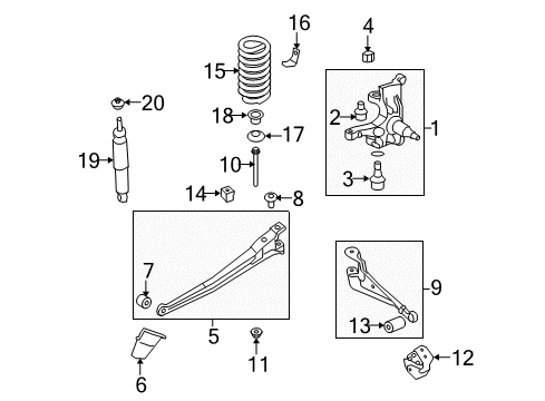 2010 Ford E-150 Front Suspension Components, Stabilizer Bar Shock Diagram for 8C2Z-18124-A