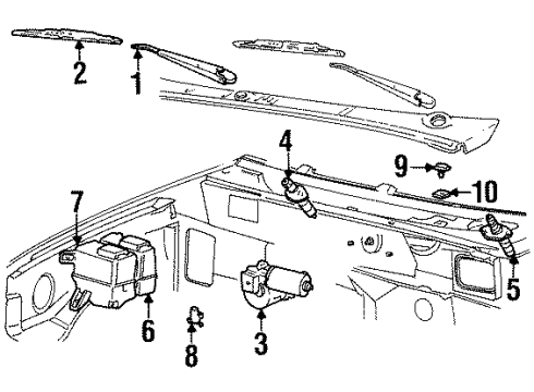 1997 Mercury Mountaineer Wiper & Washer Components Wiper Arm Diagram for F67Z-17526-AB