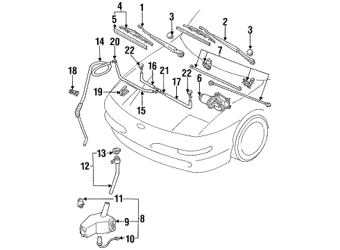 1994 Ford Probe Rear Wipers Rear Washer Pump Diagram for E8GY-17664-A