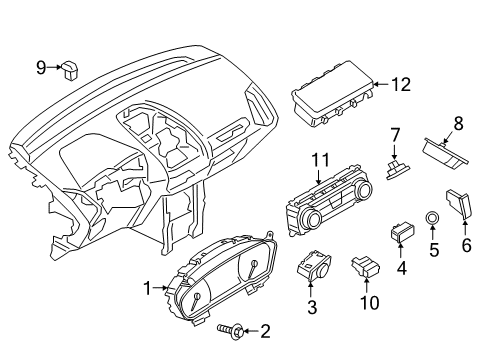 2018 Ford EcoSport Ignition Lock Cluster Assembly Diagram for GN1Z-10849-S