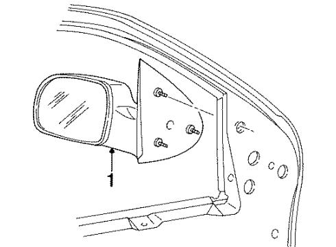 1995 Ford Windstar Outside Mirrors Motor Diagram for F58Z-17D696-A