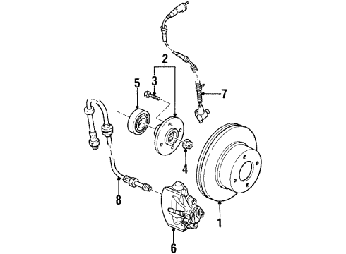 1999 Ford Contour Front Brakes Front Pads Diagram for 2S8Z2001BA