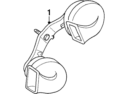 1999 Ford Windstar Horn Horn Diagram for 2F2Z-13832-AA