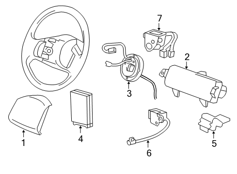 2008 Ford F-150 Air Bag Components Passenger Inflator Module Diagram for 6L3Z-15044A74-CB