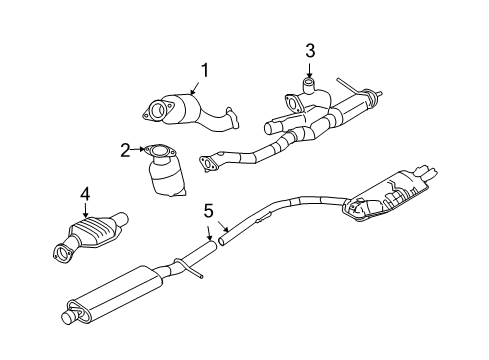 2005 Ford Five Hundred Exhaust Components Exhaust Pipe Diagram for 6G1Z-5G274-D