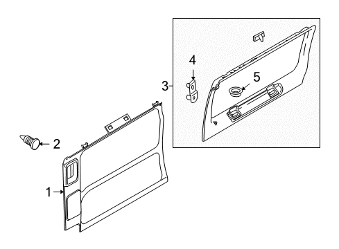2009 Ford E-250 Interior Trim - Side Loading Door Window Trim Diagram for 3C2Z-1625508-AAC