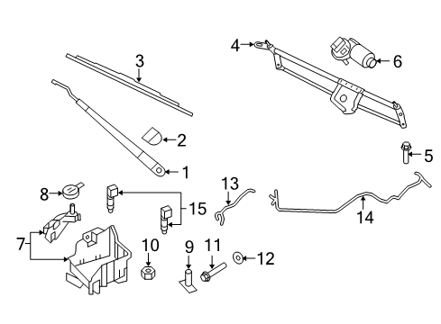 2016 Ford Expedition Windshield - Wiper & Washer Components Front Blade Diagram for 8L1Z-17528-C
