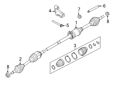 2016 Ford Explorer Drive Axles - Front Axle Assembly Diagram for FB5Z-3B436-E