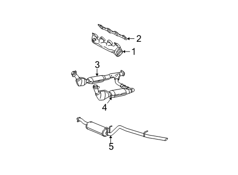 1997 Ford F-150 Exhaust Components Manifold Diagram for F75Z-9431-DB