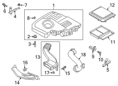 2018 Ford C-Max Air Intake Inlet Duct Diagram for CP9Z-9A624-B