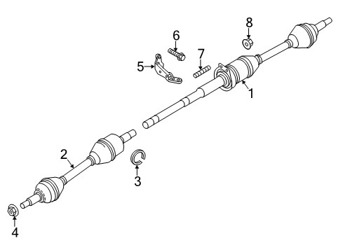 2016 Ford Special Service Police Sedan Drive Axles - Front Axle Assembly Diagram for DG1Z-3B437-G