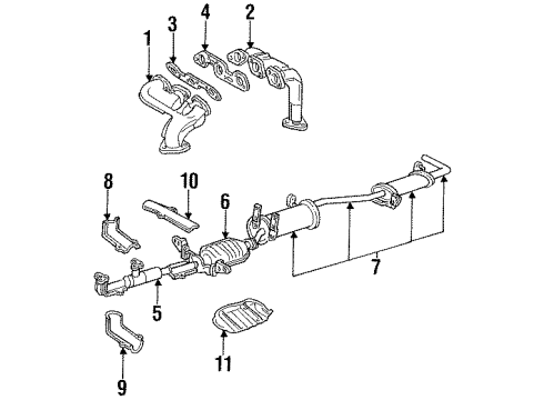 1993 Mercury Villager Exhaust Manifold Manifold Gasket Diagram for F3XY9448B