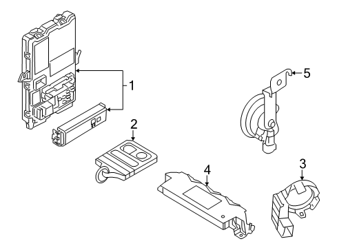 2005 Ford Mustang Anti-Theft Components Antitheft Module Diagram for 5R3Z-15604-DC