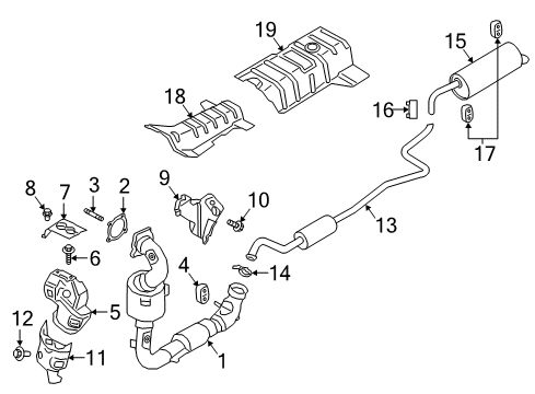 2020 Ford EcoSport Exhaust Components Upper Shield Diagram for DM5Z-9N454-C