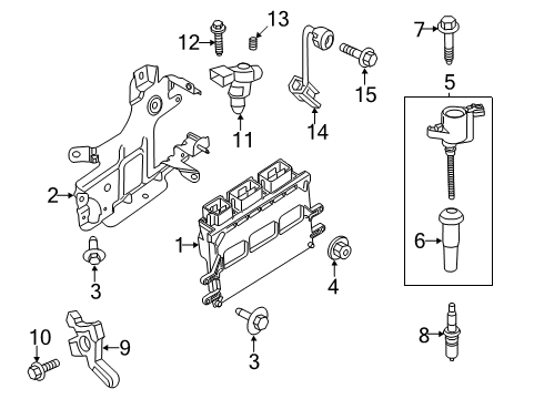 2020 Ford Fusion Powertrain Control PCM Mount Bracket Diagram for DG9Z-12A659-E