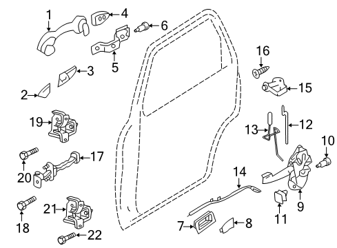 2012 Ford Escape Rear Door Latch Assembly Diagram for BL8Z-7826413-B