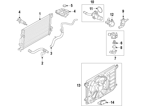 2014 Ford Fusion Cooling System, Radiator, Water Pump, Cooling Fan Harness Diagram for DG9Z-8C290-X