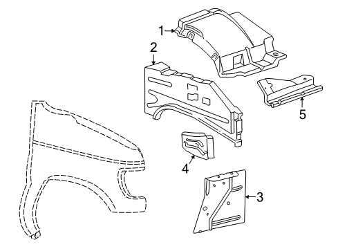 1994 Ford E-150 Econoline Structural Components & Rails Apron Assembly Diagram for F5UZ16055A