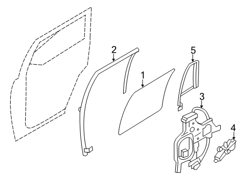2017 Ford Expedition Rear Door Fixed Glass Diagram for 2L1Z-7825380-AA