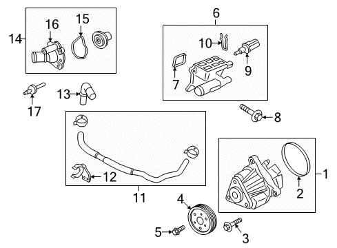 2022 Ford EcoSport Water Pump Pulley Diagram for 1S7Z-8509-A