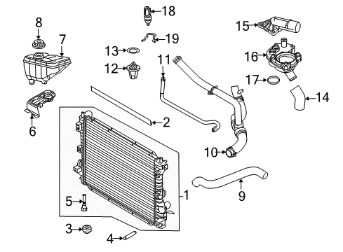 2010 Ford Mustang Radiator & Components Temperature Sensor Retainer Diagram for -W706800-S303