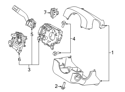 2017 Ford F-150 Switches Shroud Assembly Screw Diagram for -W715057-S424