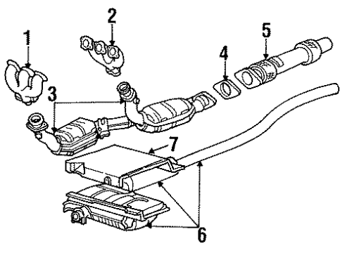 1997 Ford Windstar Exhaust Components Manifold Diagram for F68Z9430H