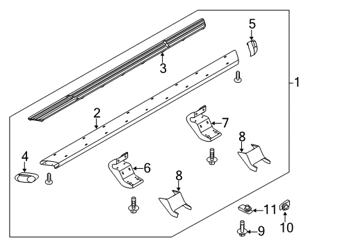 2011 Ford F-150 Running Board Step Pad Diagram for 9L3Z-16490-A