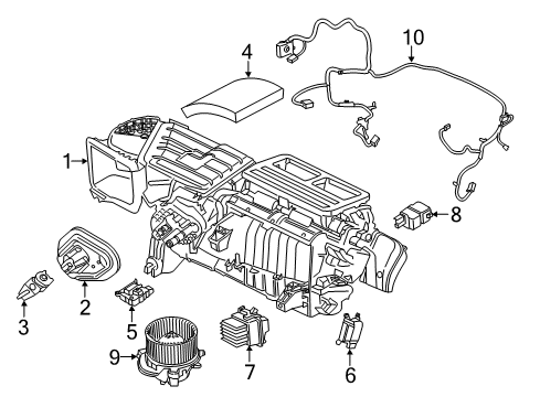 2015 Ford Mustang Air Conditioner Adjust Motor Diagram for FR3Z-19E616-F