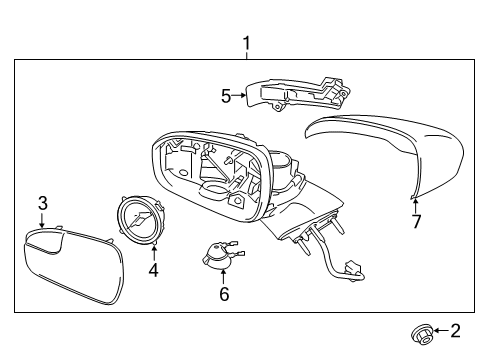 2017 Ford Fusion Outside Mirrors Mirror Assembly Diagram for DS7Z-17682-LT