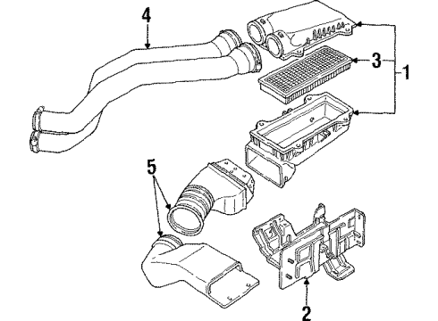 1995 Ford Bronco Filters Air Cleaner Assembly Diagram for F4TZ-9600-C