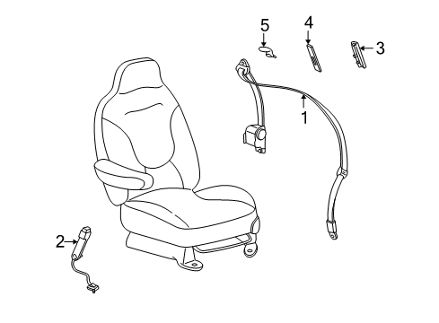 2002 Lincoln Blackwood Seat Belt Retractor Assembly Diagram for 2L3Z-78611B09-AAD