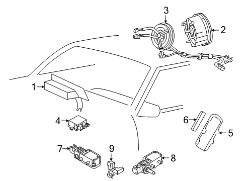 2007 Ford Mustang Air Bag Components Side Impact Bag Diagram for BR3Z-63611D11-A
