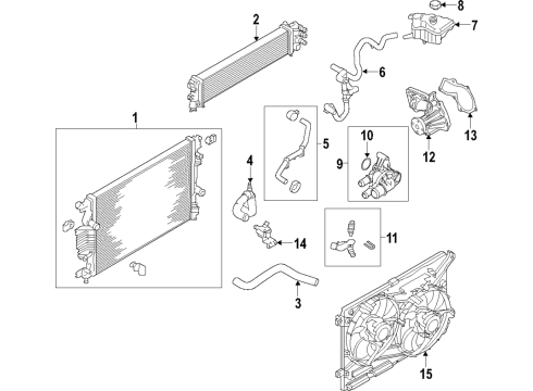 2018 Ford Escape Cooling System, Radiator, Water Pump, Cooling Fan Auxiliary Radiator Diagram for F1FZ-8005-B