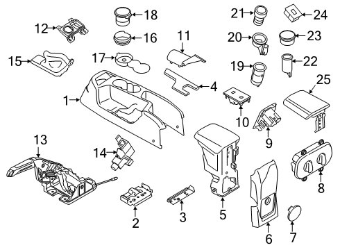 2020 Ford Transit Connect Auxiliary Heater & A/C Lighter Assembly Diagram for XF2Z-15052-AA