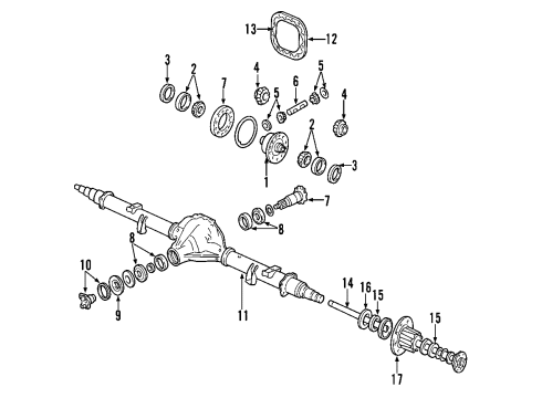 2009 Ford F-350 Super Duty Rear Axle, Differential, Propeller Shaft Drive Shaft Diagram for 7C3Z-4R602-HF