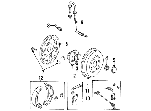 2000 Mercury Cougar Brake Components Rear Pads Diagram for XS7Z-2200-AA